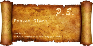 Paskes Simon névjegykártya